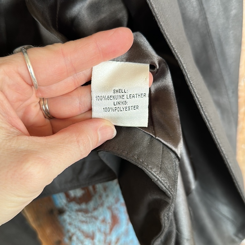 My Tribe Gray Leather Open Front Jacket Size XS - Picture 3 of 4